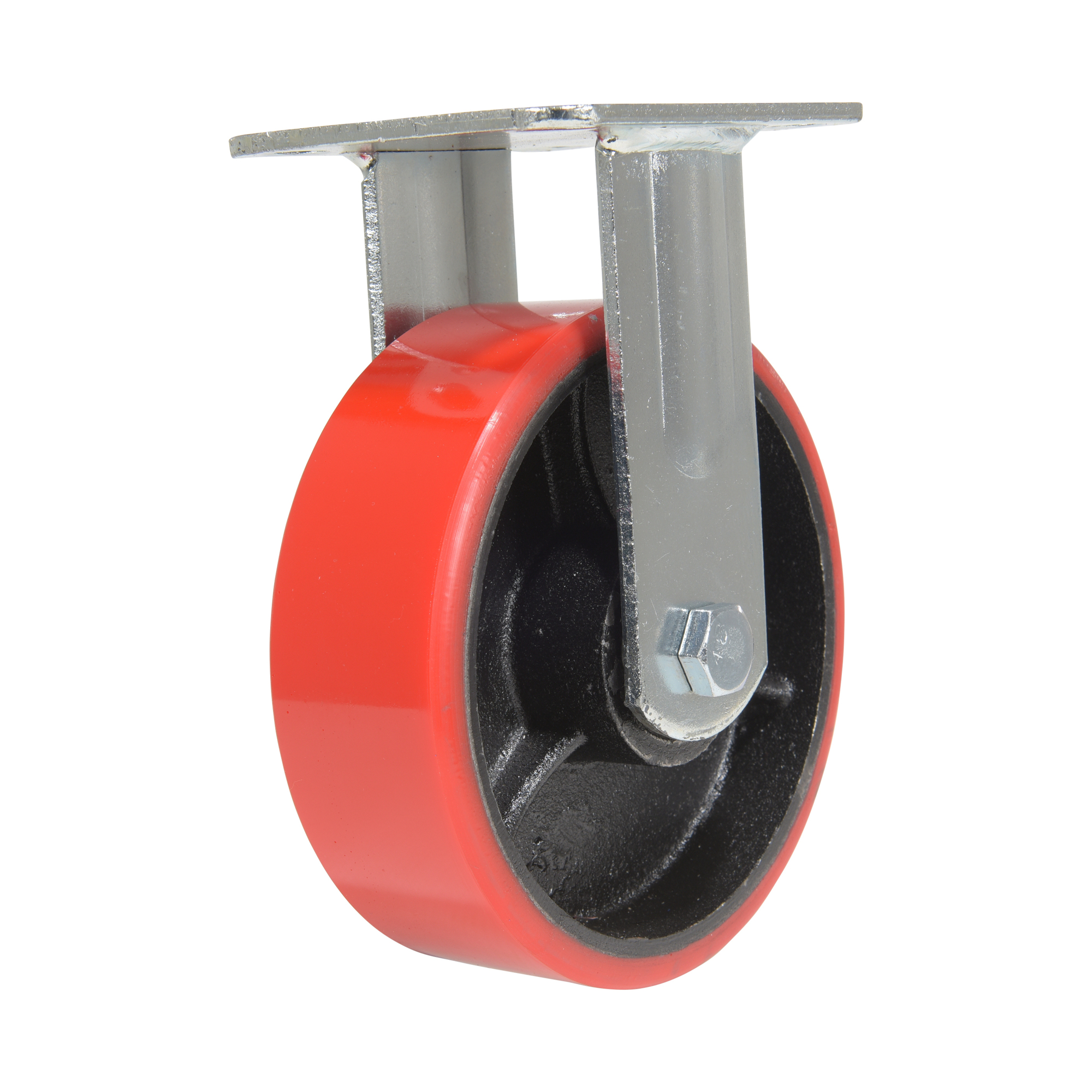 Vestil Polyurethane Rigid Caster - 6in. x 2in., 1232-Lb. Capacity, Red, Non-Marking, Model# CST-VE-6X2PU-R